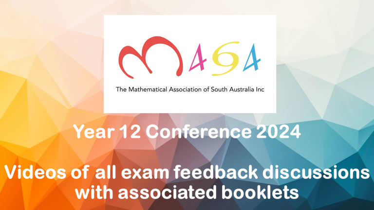 2024 MASA Year 12 Conference Resource Pack | Videos | Booklets and Solutions | all 4 2023 Stage 2 Exam discussions [Electronic Resources]